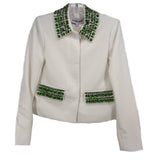 VERONICA B EMBELLISHED JACKETS WHITE XS