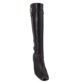 GUCCI INTERLOCKING G LEATHER RIDING BOOTS BLACK 7.5 US