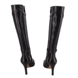 GUCCI INTERLOCKING G LEATHER RIDING BOOTS BLACK 7.5 US