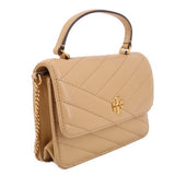 TORY BURCH KIRA TOP HANDLE CHAIN WALLET CROSSBODYS NUDE