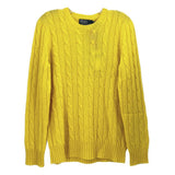 Ralph Lauren yellow cable-knit sweater, crewneck, long sleeves