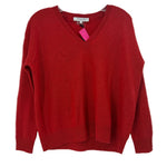 GERARD DAREL red cashmere sweater with a V-neck and ribbed cuffs and hem