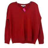 GERARD DAREL red cashmere sweater with a V-neck and ribbed cuffs and hem