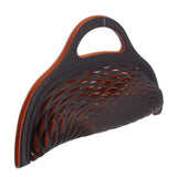 DELVAUX REVERSE BASKET HANDLE BAG BLACK/ORANGE