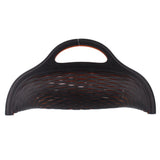 DELVAUX REVERSE BASKET HANDLE BAG BLACK/ORANGE