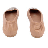 TORY BURCH REVA TRAVEL BALLET FLATS NUDE 9 US