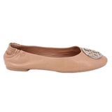 TORY BURCH REVA TRAVEL BALLET FLATS NUDE 9 US