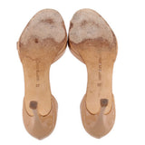 MANOLO BLAHNIK PATENT HEELS NUDE 7.5 US