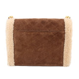 YSL GABY ENVELOPE FLAP SHEARLING CROSSBODYS BROWN
