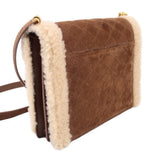 YSL GABY ENVELOPE FLAP SHEARLING CROSSBODYS BROWN