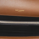 YSL GABY ENVELOPE FLAP SHEARLING CROSSBODYS BROWN