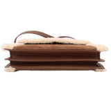 YSL GABY ENVELOPE FLAP SHEARLING CROSSBODYS BROWN