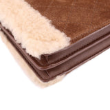 YSL GABY ENVELOPE FLAP SHEARLING CROSSBODYS BROWN