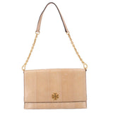 TORY BURCH KIRA PYTHON SHOULDER BAGS NUDE