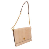 TORY BURCH KIRA PYTHON SHOULDER BAGS NUDE