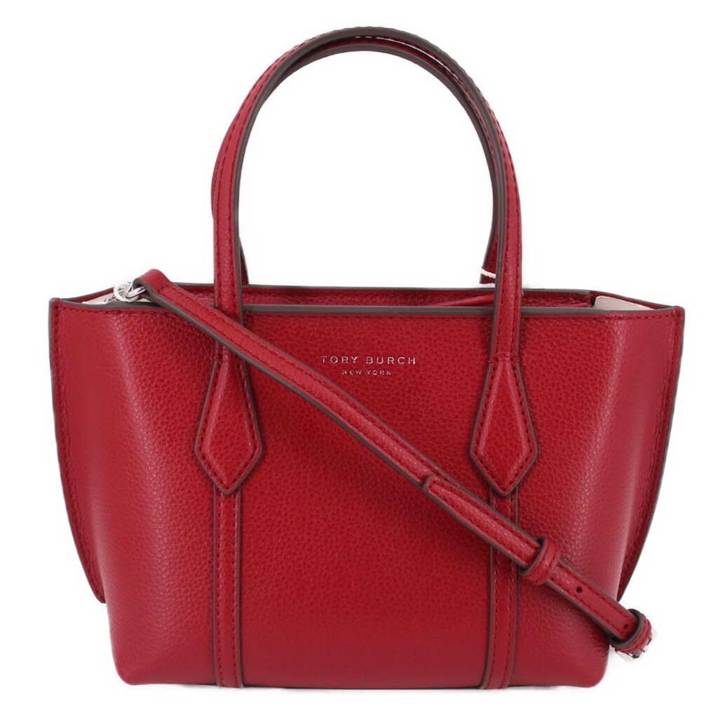 Red mini tote crossbody bag with adjustable strap