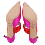 SJP SATIN HEELS PINK/RED 37.5 EU | 7.5 US