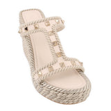 VALENTINO ROCKSTUD HEELS CREAM 37 EU | 7 US