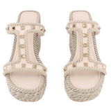 VALENTINO ROCKSTUD HEELS CREAM 37 EU | 7 US