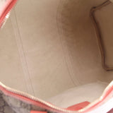 GUCCI Boston bag interior view, light canvas lining with inner side pocket opening.