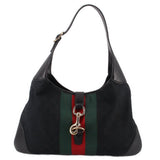 GUCCI WEB JACKIE SHOULDER BAGS BLACK