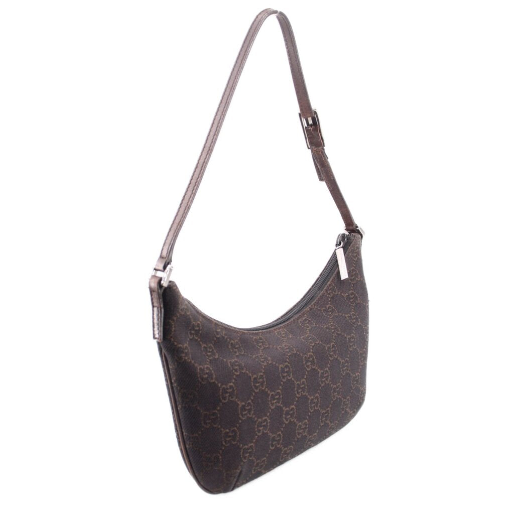 GUCCI brown GG monogram hobo shoulder bag with adjustable shoulder strap