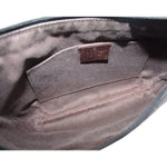 GUCCI brown GG monogram hobo shoulder bag interior with fabric lining and label