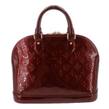 LOUIS VUITTON ALMA MM HANDLE BAG AMARANTE VERNIS