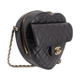 CHANEL CC IN LOVE QUILTED HEART CROSSBODYS BLACK