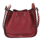 VALENTINO ROCKSTUD BUCKET CROSSBODYS RED