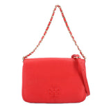TORY BURCH Thea convert crossbody bag in red pebbled leather, chain strap