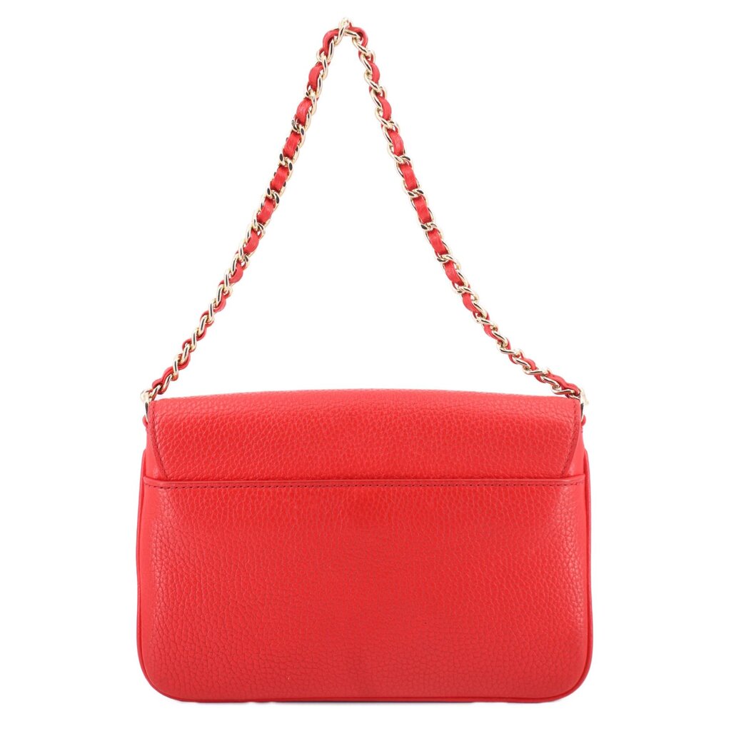 TORY BURCH red leather crossbody bag with top flap and short chain strap