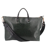 CLARE V CROC EMBOSSED CROSSBODYS GREEN