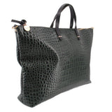 CLARE V CROC EMBOSSED CROSSBODYS GREEN