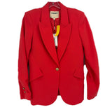 L'AGENCE red one-button blazer with notch lapels