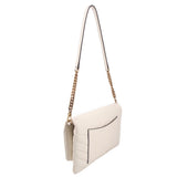 TORY BURCH KIRA CHEVRON SHOULDER BAGS CREAM