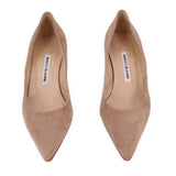 MANOLO BLAHNIK SUEDE HEELS NUDE 38.5 EU | 8.5 US