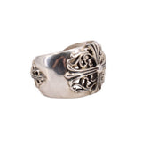 CHROME HEARTS FLORAL CROSS CUFF BRACELETS STERLING