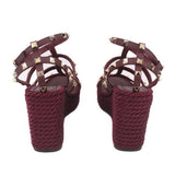 VALENTINO ROCKSTUD HEELS PLUM 37 EU | 7 US
