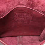 Oxblood leather interior stamp with model number on lining