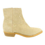 FRYE sage suede ankle booties with side zipper and low stacked heel