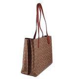 COACH WILLOW TOTES BROWN SIGNATURE