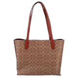 COACH WILLOW TOTES BROWN SIGNATURE