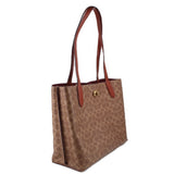 COACH WILLOW TOTES BROWN SIGNATURE