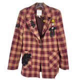 AVEC LES FILLES PLAID BLAZERS BROWN S