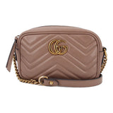 GUCCI MINI MARMONT CROSSBODYS TAUPE