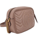 GUCCI MINI MARMONT CROSSBODYS TAUPE