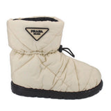 PRADA RE-NYLON QUILTED BOOTS CREAM 39 EU | 8 US