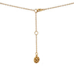 Gold vermeil necklace with teardrop charm on a long chain