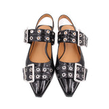 STEVE MADDEN BUCKLE FLATS BLACK 9 US